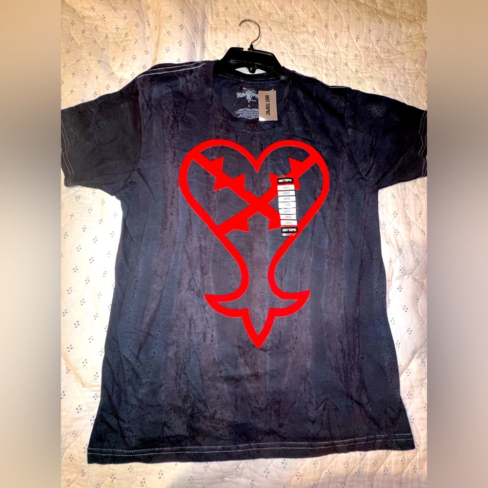 NEW Kingdom Hearts Heartless Black Acid Wash Shirt